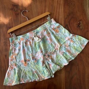 H&M flouncy summer shorts floral print boho spring lounge tropical resort large